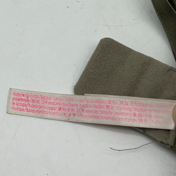 Victoria's Secret Pink Womens T-Shirt Push-Up Bra Size 32B Olive Green Underwire - Picture 6 of 6